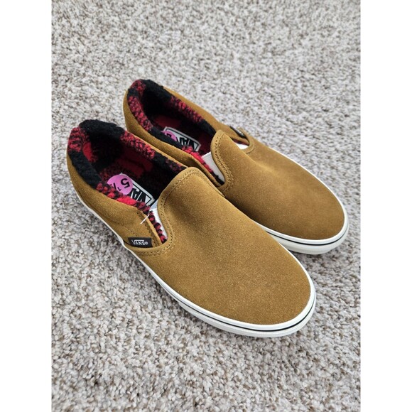 VANS Classic Brown Suede Slip On Cozy Hug Shoes Women’s 7 Mens 5.5 *NWT* - Picture 3 of 10